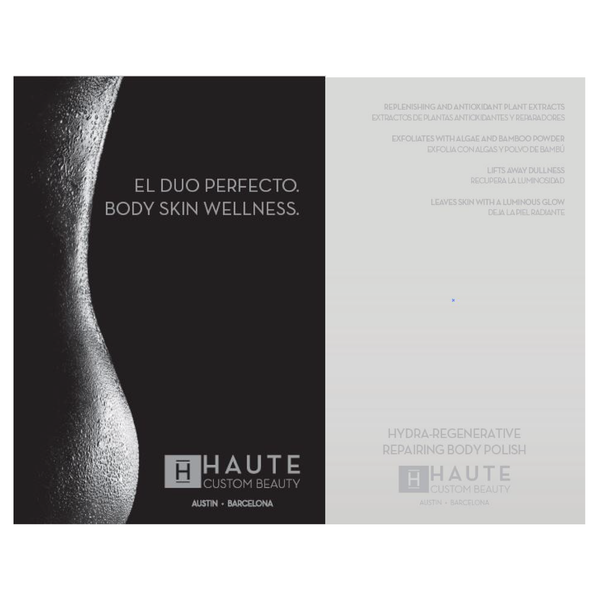 POSTCARD  HYDRA REGENERATIVE REPAIRING BODY POLISH  + HYDRA QUENCH RECOVERY BODY BALM ENG